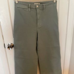 Madewell Emmett wide leg crop pants in sage green